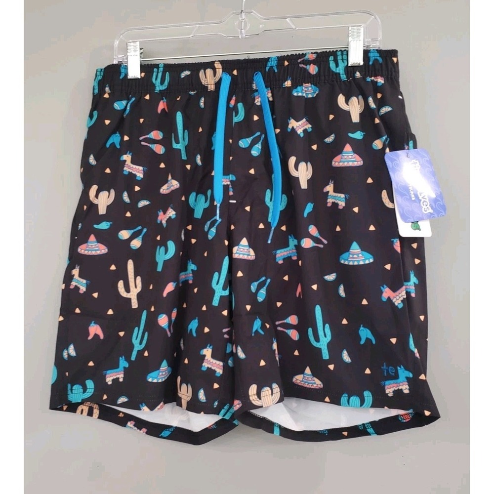 NEW LARGE Fiesta Cactus Pinata Swim Trunks Mens Pinata Party Cinco‎ De mayo